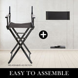 2X Director Movie Folding Tall Chair 76cm DARK HUMOR V274-FT-6015DC-BK2