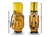 Everfit Golf Cart Bag Rolling Buggy Club Organiser Synthetic Leather Yellow GOLF-B-BAG-CART-YE