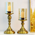 SOGA 42cm Gold Nordic Deluxe Candlestick Candle Holder Stand Pillar Glass /Iron CANDLESTICK3452