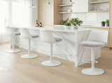 Artiss 4x Bar Stools Kitchen Swivel Gas Lift Counter Dining Chair Curved White BA-BB-8097C-WHX4