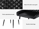 Artiss 4x Dining Chairs Retro PU Leather Kitchen Lounge Cafe Accent Chair Black DINC-B-B02-BKX4