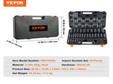 1/2" Drive Deep Impact Socket Set, 34pcs Socket Set Metric 6 Point Cr-MO Alloy Steel for V952-CJTTZ12CRMO3448AJV0