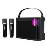 Portable Bluetooth 5.3 Speaker with 2 Wireless Microphones Home Karaoke Speaker Machine White V1263-JX-6972-2
