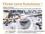 Yellow Black automatic rotating car wash brush, integrated flushing car brush, high-quality car V1347-799-BLA-65086