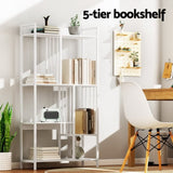 Artiss Bookshelf Display Shelves 5 Tiers 120cm White FUR-S-DSHELF-04-WH