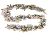 Christabelle 2.7m Snowy Christmas Garland Dorset Pine Pre-Lit with Multi-Function LED Lights Do 112_WFLSD274