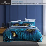 Logan and Mason 250TC Avalon Blue Cotton Sateen Quilt Cover Set Queen V442-LED-QUILTCS-AVALON-BLUE-QS