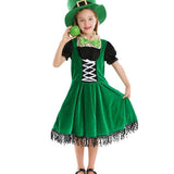 Costume Set, Green Polyester Dress for Party, Dress-Up, Size M V1370-AZ4-18197