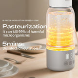 White Portable Constant Temperature Electric Water Cup 450ml 100W Rechargeable Baby Formula Maker V888-ELOSUNG51236