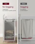 VASAGLE Laundry Hamper with Shelf and Pull-Out Bags 2 x 46L White V227-9101263002001