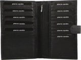 Pierre Cardin Leather Passport Holder Travel Wallet w/ RFID Protection - Black V563-PC-1886-BLK