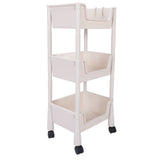 Mobile Utility Cart On Wheels Compact Movable Storage Book Shelves Trolley Rack Cart Organizer 3 V1294-YM0901-3117240283012