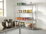 Modular Wire Storage 90x45cm Steel Shelving Chrome With Fixed Legs For Garage Warehouse Or Kitchen V63-841421
