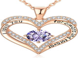 18K Rose Gold Necklaces for Women, 925 Sterling Silver Gifts for Mothers Day, Jewelry for Wife Mom V1164-325769