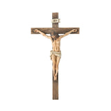 Crucifix Wall Cross,9.6in Resin Wall Art with INRI Sign,Distressed Wood Finish Catholic Home Altar V1369-AZ3-W-14700