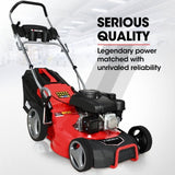 BAUMR-AG 18" 150cc Lawn Mower, 8 Heights, Steel Deck, Cup Holders, 4-Stroke Petrol Lawnmower - 730EX V219-MOWPPRBM18PA