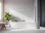 3 Fold Chrome Folding Bath Shower Screen Door Panel 1300mm x 1400mm V63-828981