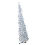 Xmas Tree PVC Star Glitter Festive Foldable Xmas Tree Figurine Decoration for Home Hotel Silver V1294-YM0901-3115240111911