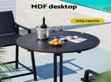 Gardeon Outdoor Bar Table Round Folding Desk Top 109cm Patio Furniture Black FF-TABLE-SL-BK