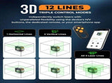 CIGMAN Gesture Control Laser Level with Side Screen Display, 3360&deg Green CMS05 V413-CM-S05