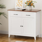 Artiss Buffet Sideboard Storage Cabinet Kitchen Cupboard Hallway 2 Drawers White FUR-Z-SID90-WH-AB