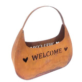 Rust 'Welcome' Bag Planter / Storage 33cm V637-24862BAG