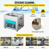 Ultrasonic Jewelry Cleaner with Heater Timer for Cleaning Eyeglass Rings Dentures Music Instruments V952-QXJ10LXNS00000001V3