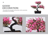 Pink Artificial Bonsai Plastic Fake Potted Plant for Home Decor Living Room Kitchen Office V1369-AZ3-W-15693