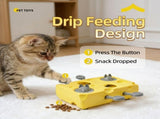Interactive Cheese Whack-a-Mole Puzzle Toy for Cats and Dogs Treat Dispensing Snack Feeder, Brain V1341-ZY-84ZWU46H-YELLOW
