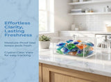 Acrylic Dryer Sheet Holder with Clear Lid, Space-Saving Laundry and Bathroom Organizer Container V1370-AZ4-10864