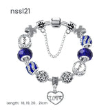 10 Styles Charm Bracelets Set Colorful Alloy & Glass Beaded Bracelets,Buy 2 for Better V1132-NSSL27-DOUBLE