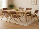 Levede 6x Dining Chairs Foldable PU Tan CH1099-2-TANX3