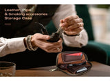 Small Pipe Tobacco Pouch Leather Smoking Pipe Storage Organizer Portable Accessories Lighter Holder V1192-AZ-W-3423