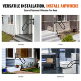 Handrails for Outdoor Steps, 32" Length Wall Mount Safety Railings for 1-3 Steps, U-Shaped Handrail V952-CXSBSHS32IN1Q0NRVV0