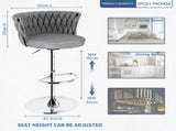 SERENIT Modern Silver Swivel Upholstered Velvet Adjustable Height Counter Stool with Metal Frame V255-GP2217R-GREY