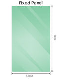 120x120cm Corner Frameless Shower Screen Chrome F-Brackets with SS Hinges for Contemporary V63-941961