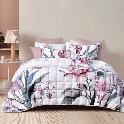 Bianca Carmela White Polyester Bedspread Set King Single V442-BCA-BEDSPREAD-CARMELA-WHITE-KS