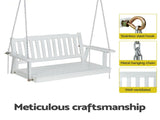 Gardeon Wooden 2-Seater Outdoor Swing Chair with Black Stand White Hanging Chair ODS-1956W-U-WH