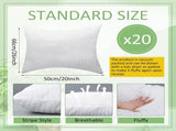 20 Pcs Standard Bed Pillows for Sleeping Soft Down Alternative Hotel Bedding Pillows Inserts for V1258-DP02-C-2269