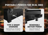 ASMOKE Essential Portable Wireless Pellet Smoker - Battery Powered 8-in-1 Mini BBQ Grill with Smart V642-XFAS-GRL-GRY