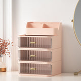 Makeup Organizer with 3 Large Drawers, Clear Rectangular Compartments for Brushes & Eyeshadow, V1366-AZ2-W-16391