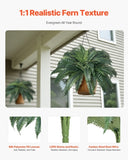 VEVOR 2Pcs Artificial Boston Ferns Plastic Fern 50 Branches Indoor Outdoor Decor V952-PZSRZJLZWBHHOUQQT001V0