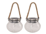 2Pcs Solar Glass Ball Waterproof Automatic LED Rotating Cracked Lantern Light for Lawn Terrace V1294-YM0703-3119230047711
