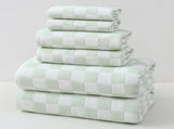 Light Green Ultra-Soft 100% Cotton Gauze 6-Piece Towel Set Absorbent & Quick-Dry Bath Towel V888-ELOSUNG33703