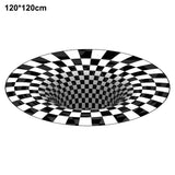 3D Round Carpet Rug Living Room Doormat Coffee Table Blanket 3D Optical Decorative Carpet for V1294-YM0717-10104687