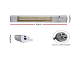 Devanti 2PCS Electric Strip Heater Radiant Infrared Heaters Remote Control 2000W RHP-TWR-2000-AL-2X
