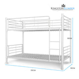 KINGSTON SLUMBER 2in1 King Single Metal Bunk Bed Frame, with Modular Design, Matte White V219-BEDBBSKS2MWA