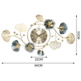 Large Wall Clock 22cm Metal Silent Non Ticking Decoration Hanging Clock Battery Operated with 3D V985-DECORCLOCK