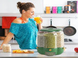 Food Grain Container Large Capacity 9L 6 Grid Rotatable Rice Dispenser Sealed Grain Food V1294-YM0523-10341434