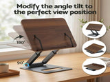 Artiss Book Stand Telescopic Book Holder with Page Clip Ergonomic Desktop Stands OAK BK-ST-RISE-WD